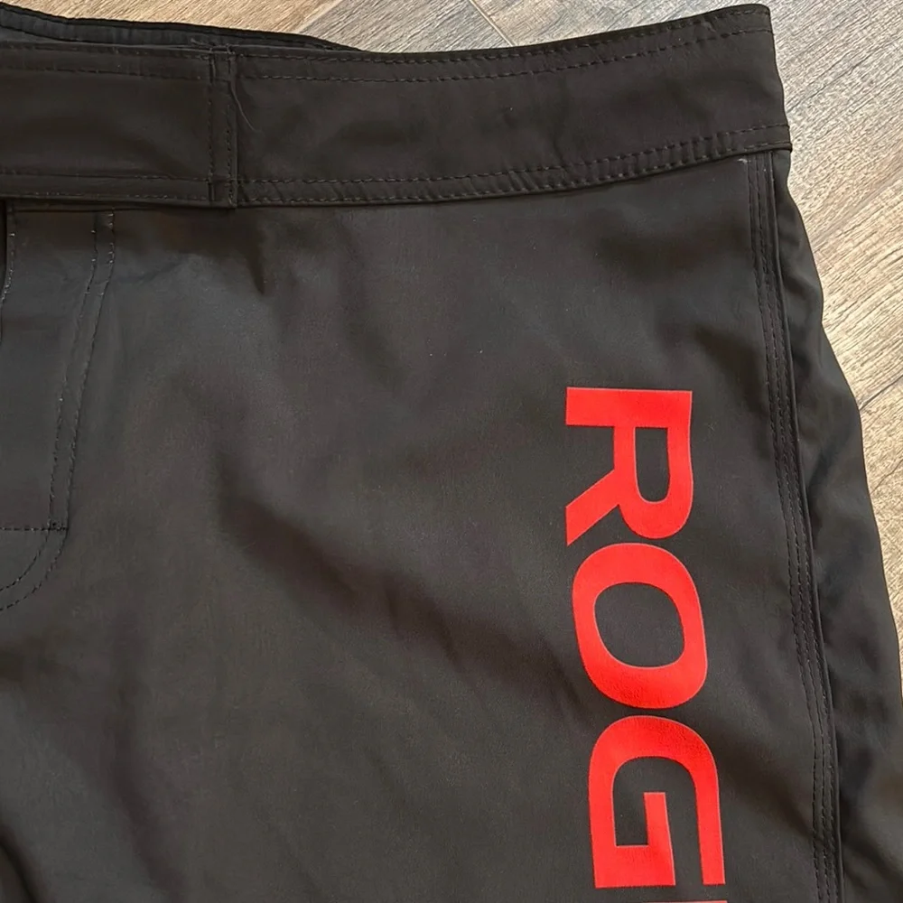 Rogue Men's 38 Swim Board Shorts Black Red USA Made Gorpcore Beach Coastal Swim